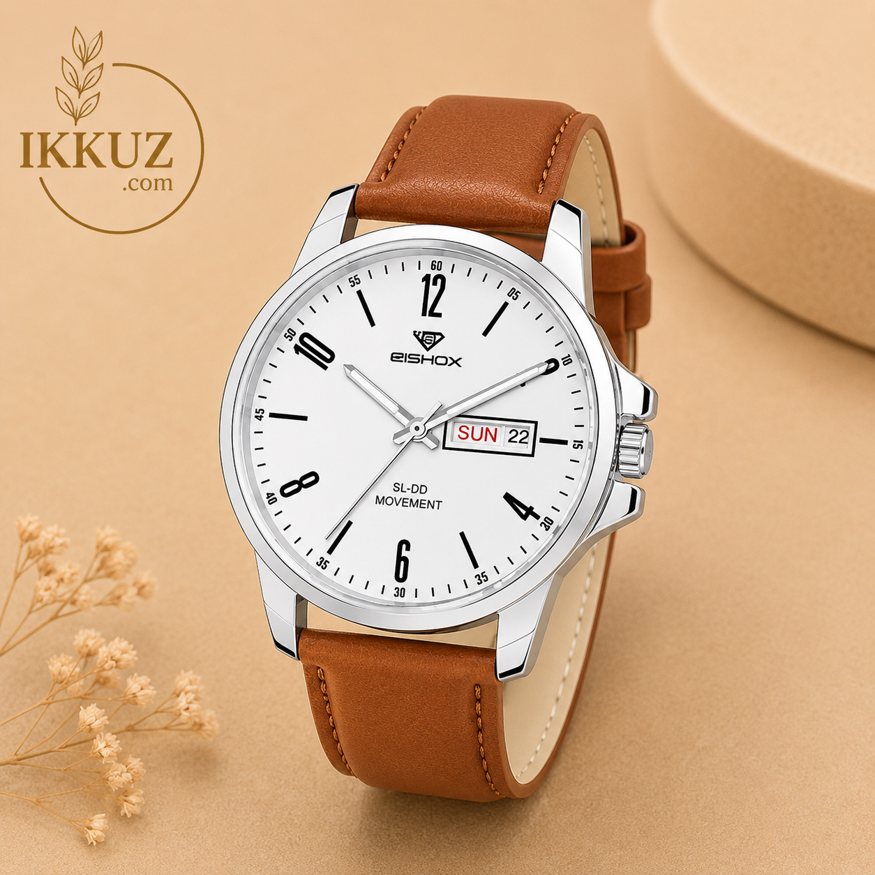 RISHOX Executive Day &amp; Date Quartz Analog Leather Watch for Men | Premium Classic Office &amp; Casual Wrist Watch | Scratch Resistant | Water Resistant