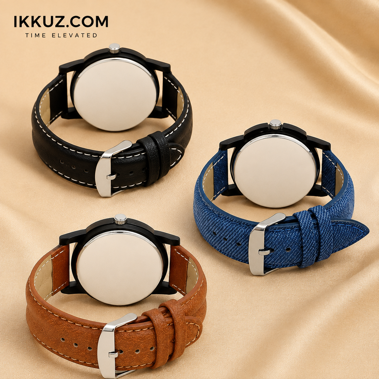 RISHOX Premium 3 Watch Combo Set for Men | Classic Analog Leather Watch Collection | Stylish Everyday &amp; Office Wear