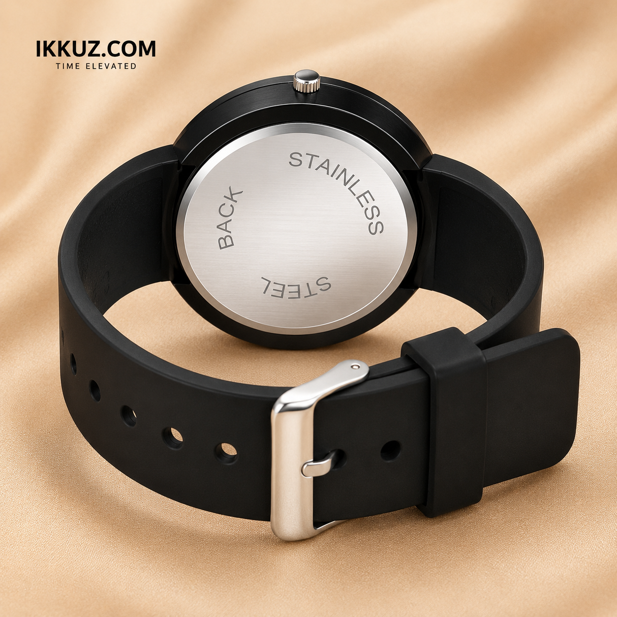 RISHOX Premium Black Arrow Dial Quartz Analog Watch for Men | Stylish Silicone Strap Luxury Casual &amp; Office Wrist Watch
