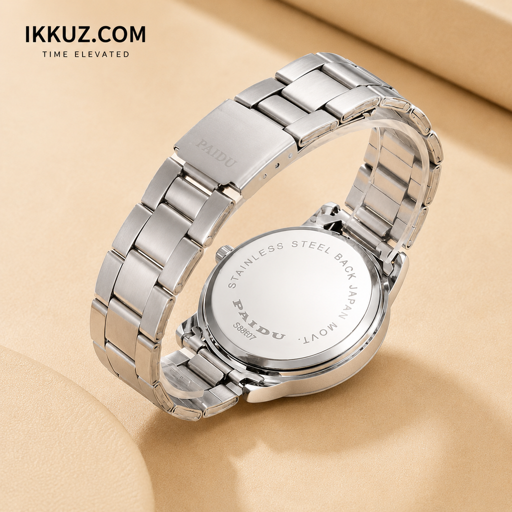 RISHOX Premium Stainless Steel Quartz Analog Watch for Men | Classic Business &amp; Casual Wrist Watch | Elegant Everyday Timepiece