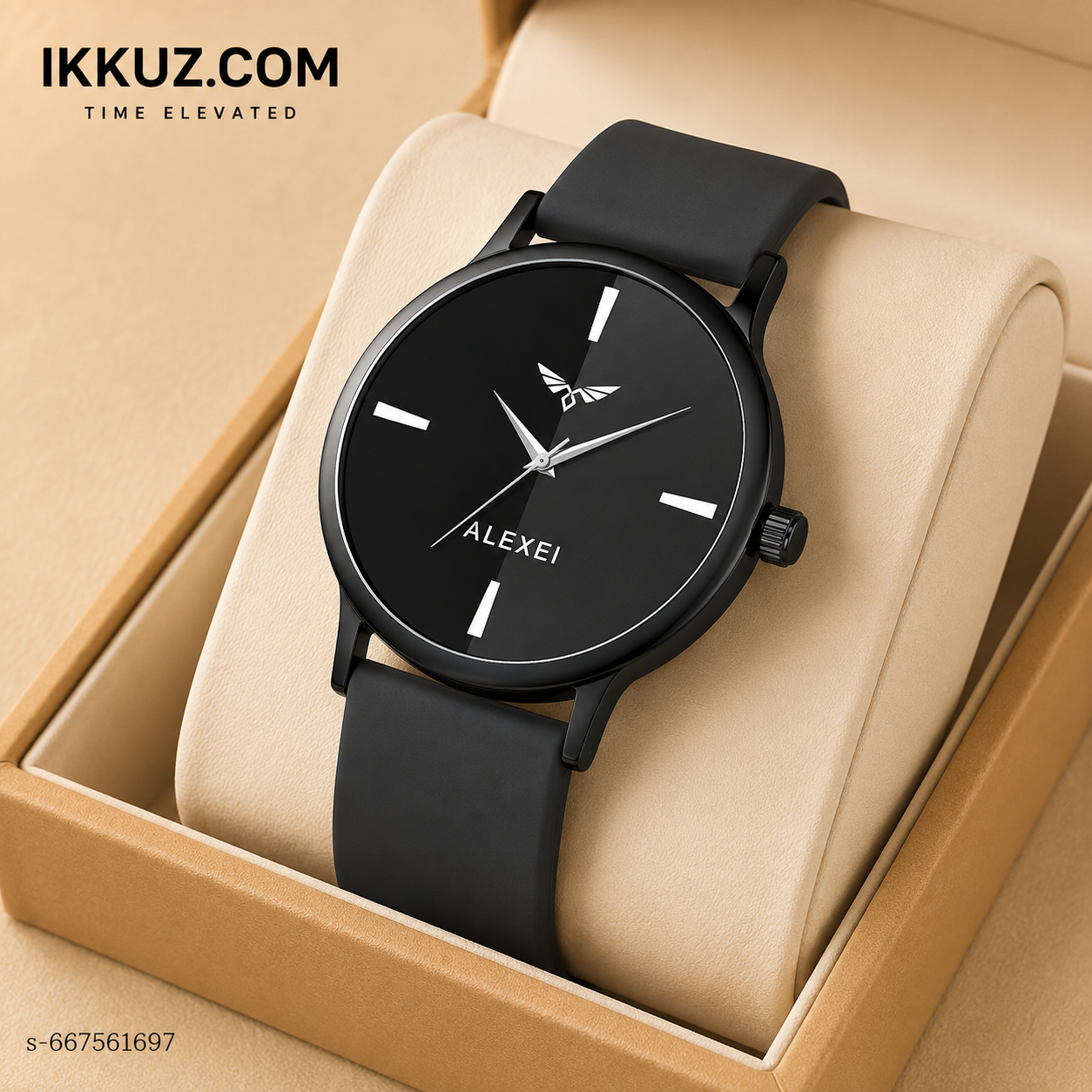 Eclipse Series Premium Minimal Analog Watch for Men | Modern Silicone Strap Everyday Wrist Watch