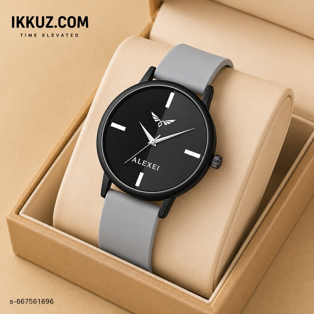 Eclipse Series Premium Minimal Analog Watch for Men | Modern Silicone Strap Everyday Wrist Watch