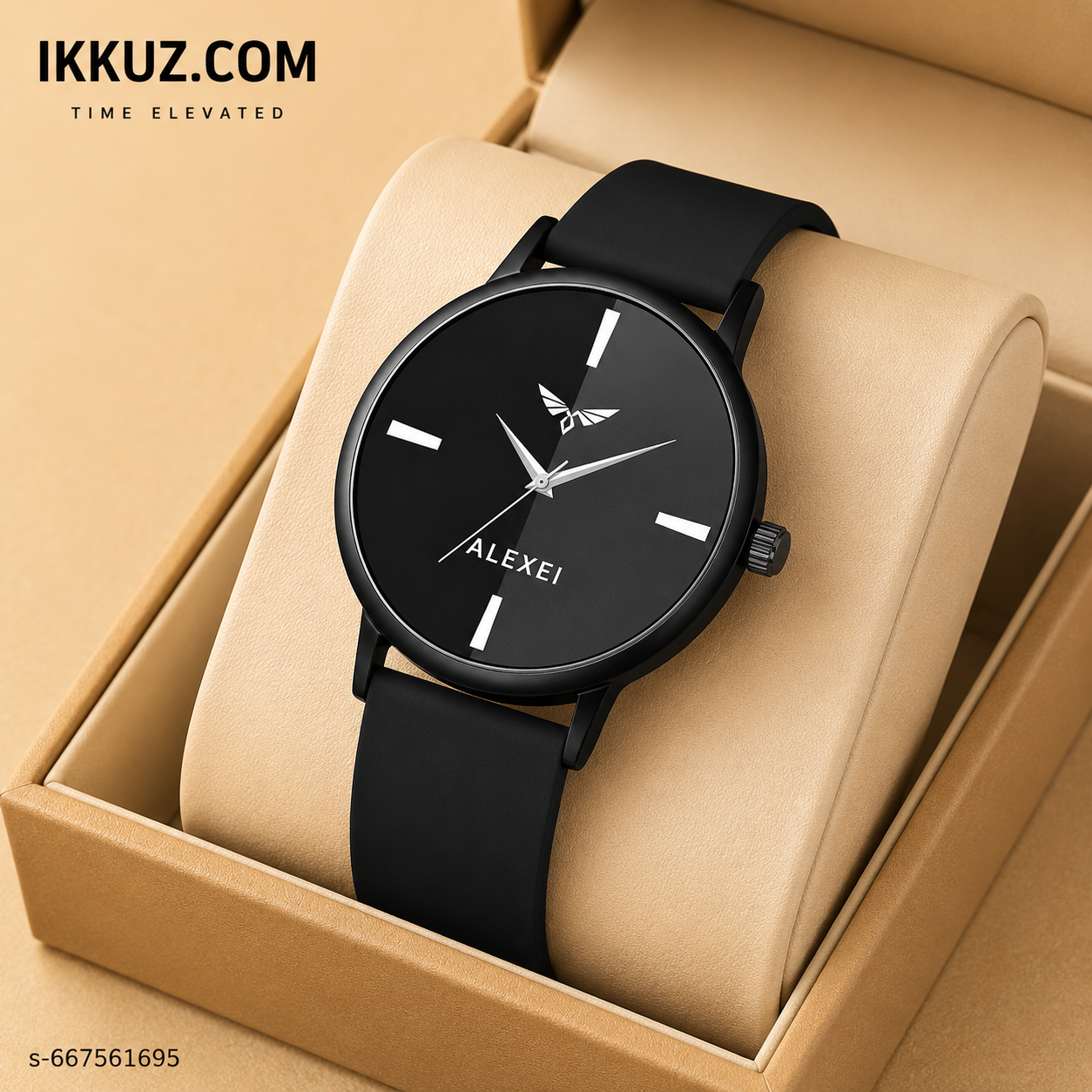 Eclipse Series Premium Minimal Analog Watch for Men | Modern Silicone Strap Everyday Wrist Watch