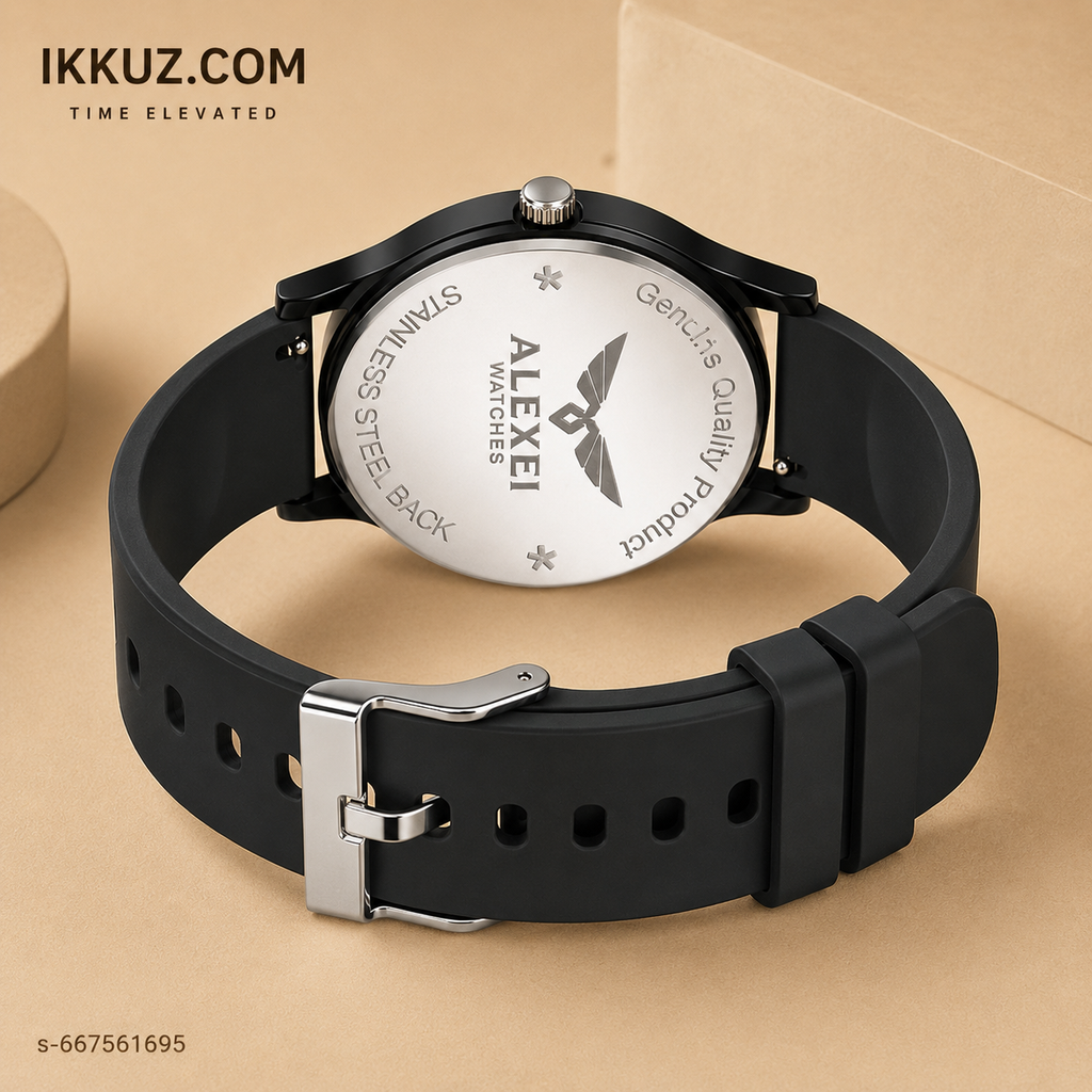 Eclipse Series Premium Minimal Analog Watch for Men | Modern Silicone Strap Everyday Wrist Watch