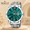 Exclusive LIMESTONE LS3225 Olive Green Dial Stainless Steel Quartz Analog Watch for Men | Day &amp; Date | Water Resistant