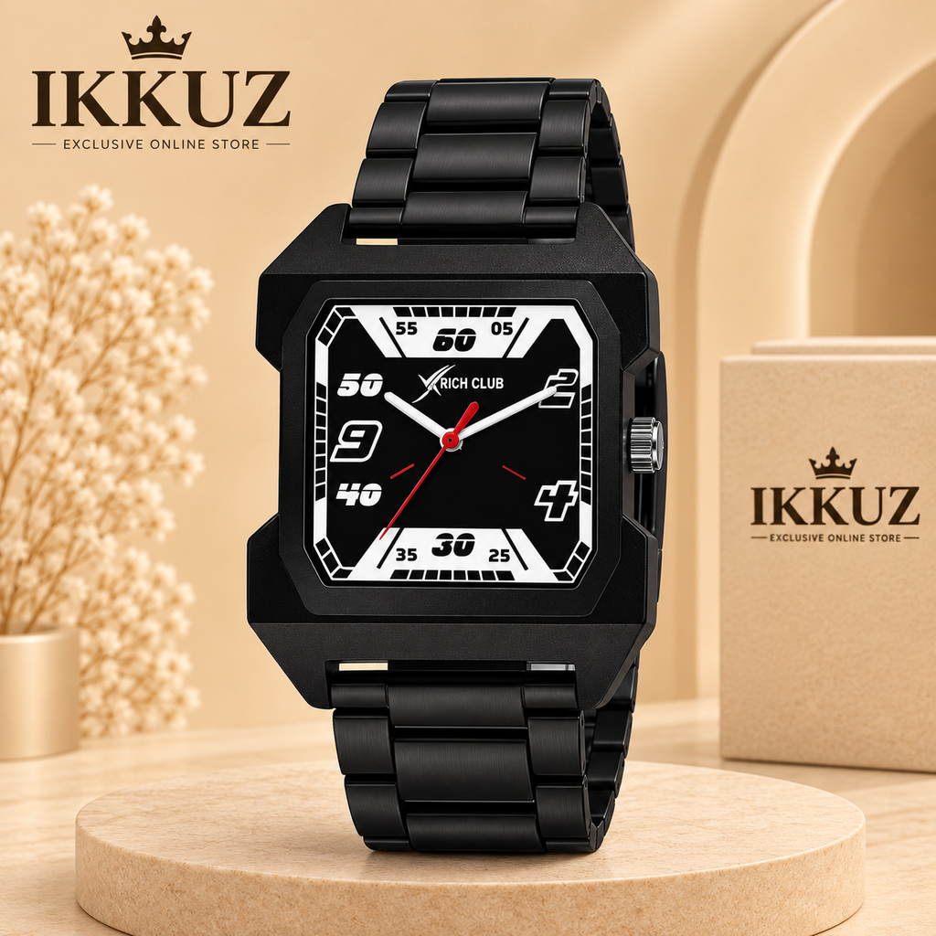 Exclusive Classic Square Analog Watch Combo for Men | Stainless Steel Strap | Quartz Movement