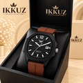 Exclusive ABREXO ABX6700 Black 3D Dial Analog Watch for Men | Brown Silicon Strap | Date Display | Quartz Movement