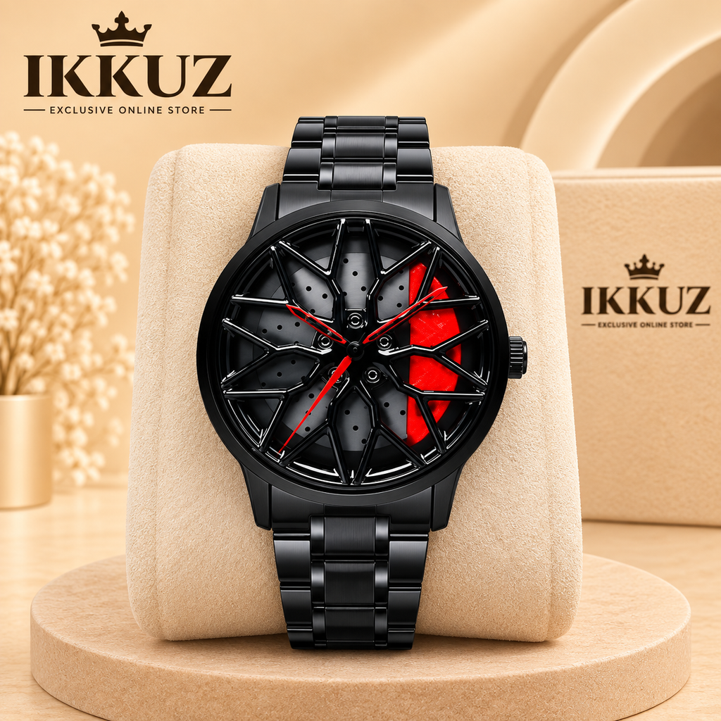 Velocity RimX Black Racing Wheel Analog Watch for Men