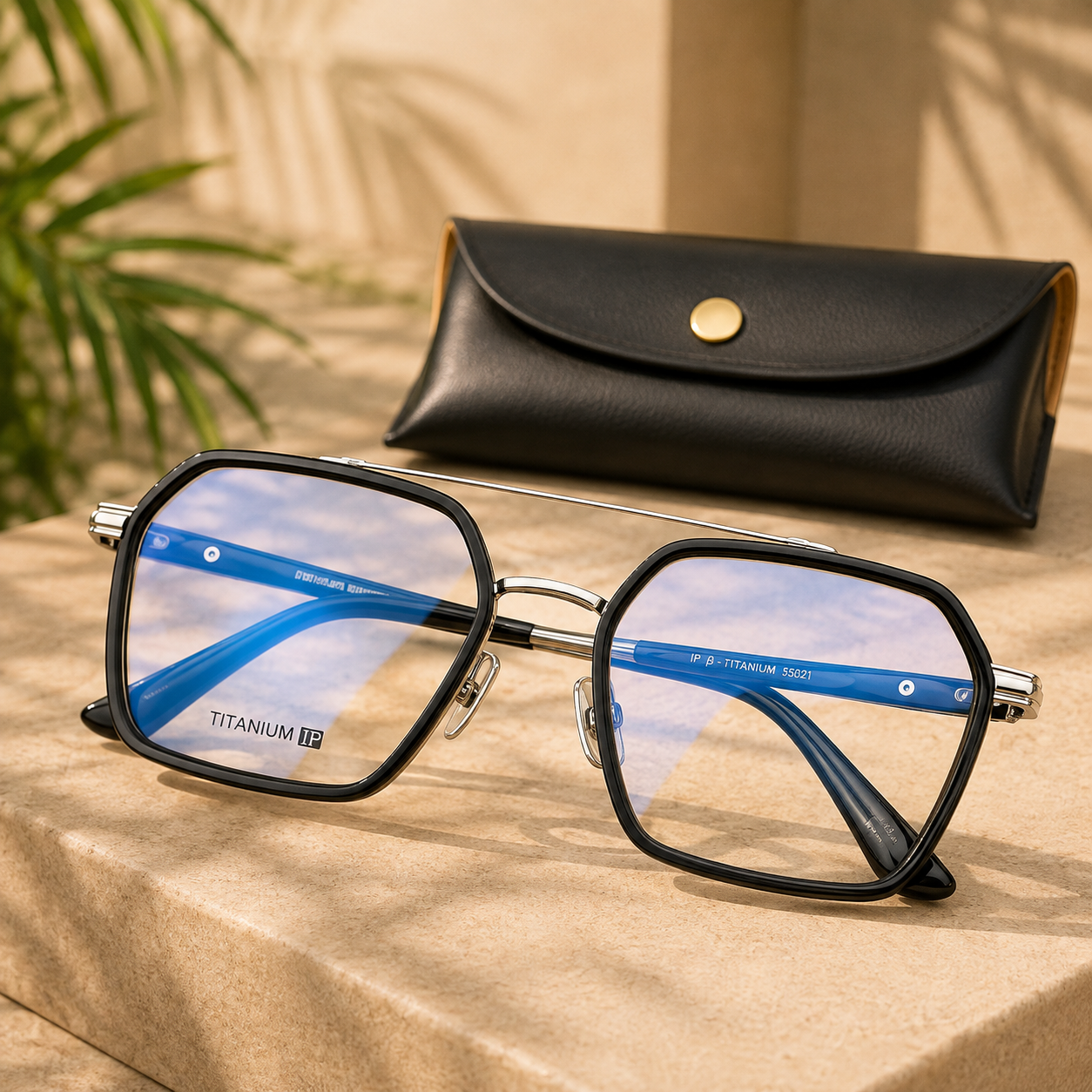 Tony Stark Retro Square Black Metal Eyeglasses for Men &amp; Women – Blue Light Protection Anti-Glare Computer Glasses