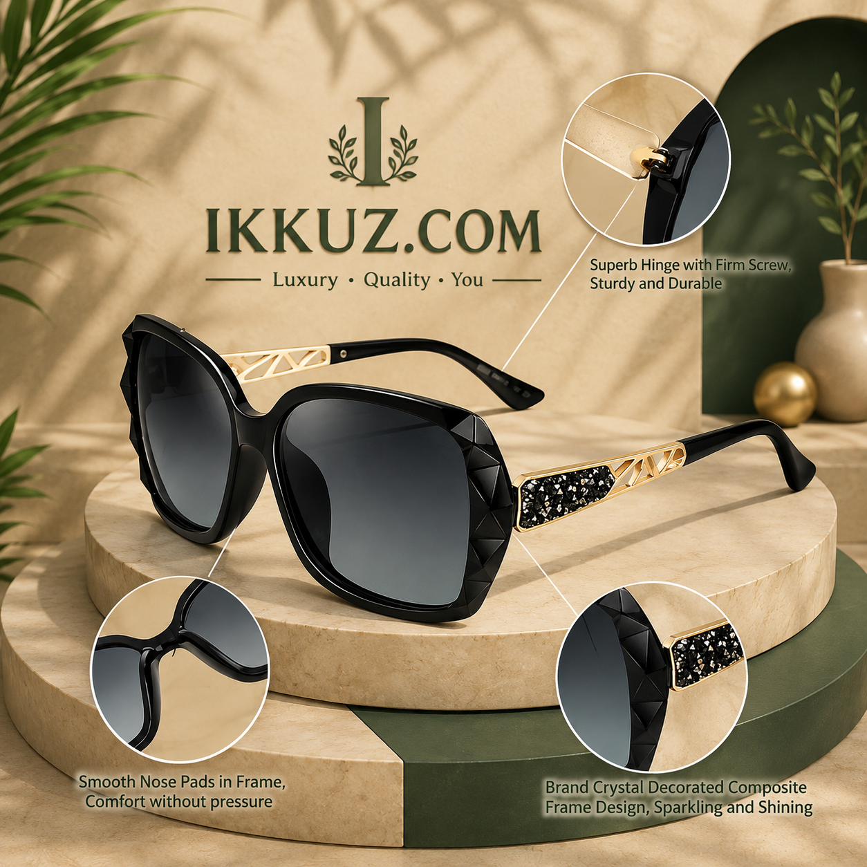 Women’s Oversized Fashion Sunglasses – Stylish Lightweight UV Protected Eyewear