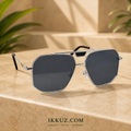 Titan Hexa™ – Premium Hexagonal UV400 Sunglasses | Silver Metal Frame | Luxury Unisex Fashion Eyewear