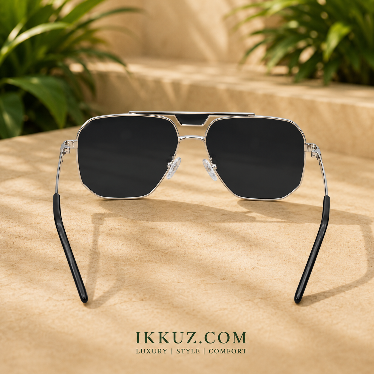 Titan Hexa™ – Premium Hexagonal UV400 Sunglasses | Silver Metal Frame | Luxury Unisex Fashion Eyewear