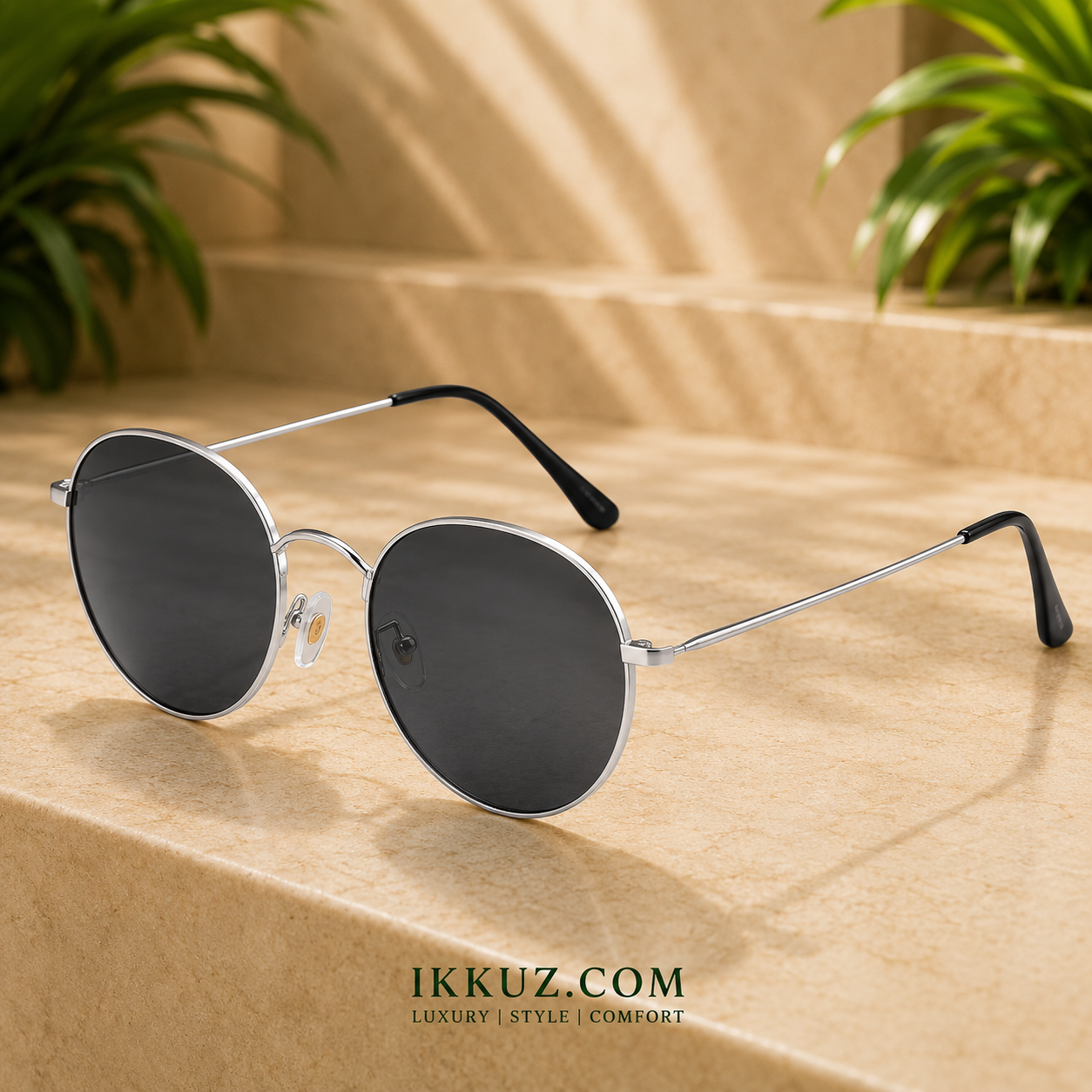 Urban Shadow™ – Premium Silver Metal Square UV400 Sunglasses | Black Lens | Luxury Unisex Streetwear Eyewear