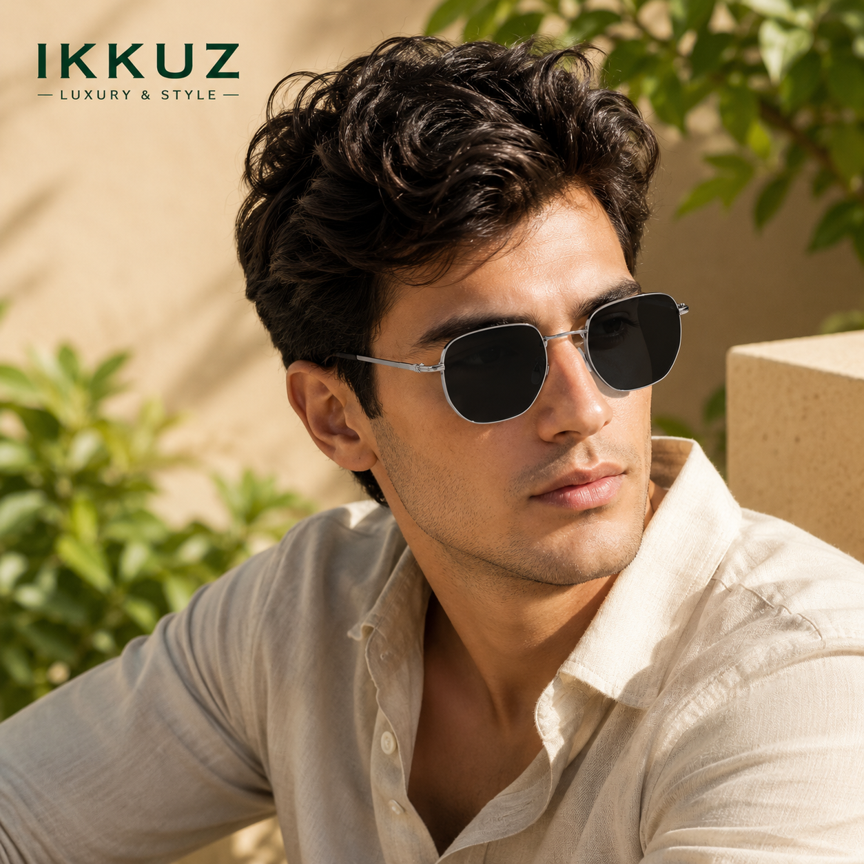Premium Octagonal Polarized UV400 Sunglasses for Men &amp; Women | Retro Metal Frame Polygon Eyewear | Silver Frame | Stylish Outdoor Driving &amp; Riding Sunglasses