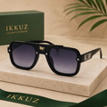 Prestige Square Shield Sunglasses | Premium Black UV400 Eyewear for Men &amp; Women | Luxury Designer Shades