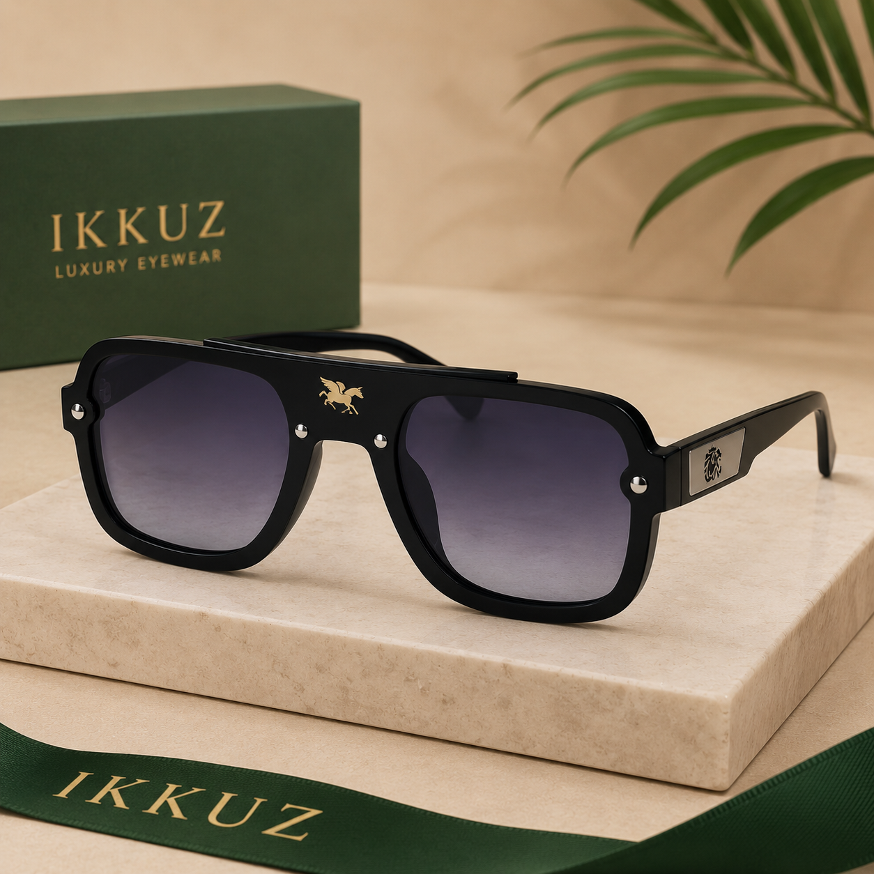 Prestige Square Shield Sunglasses | Premium Black UV400 Eyewear for Men &amp; Women | Luxury Designer Shades