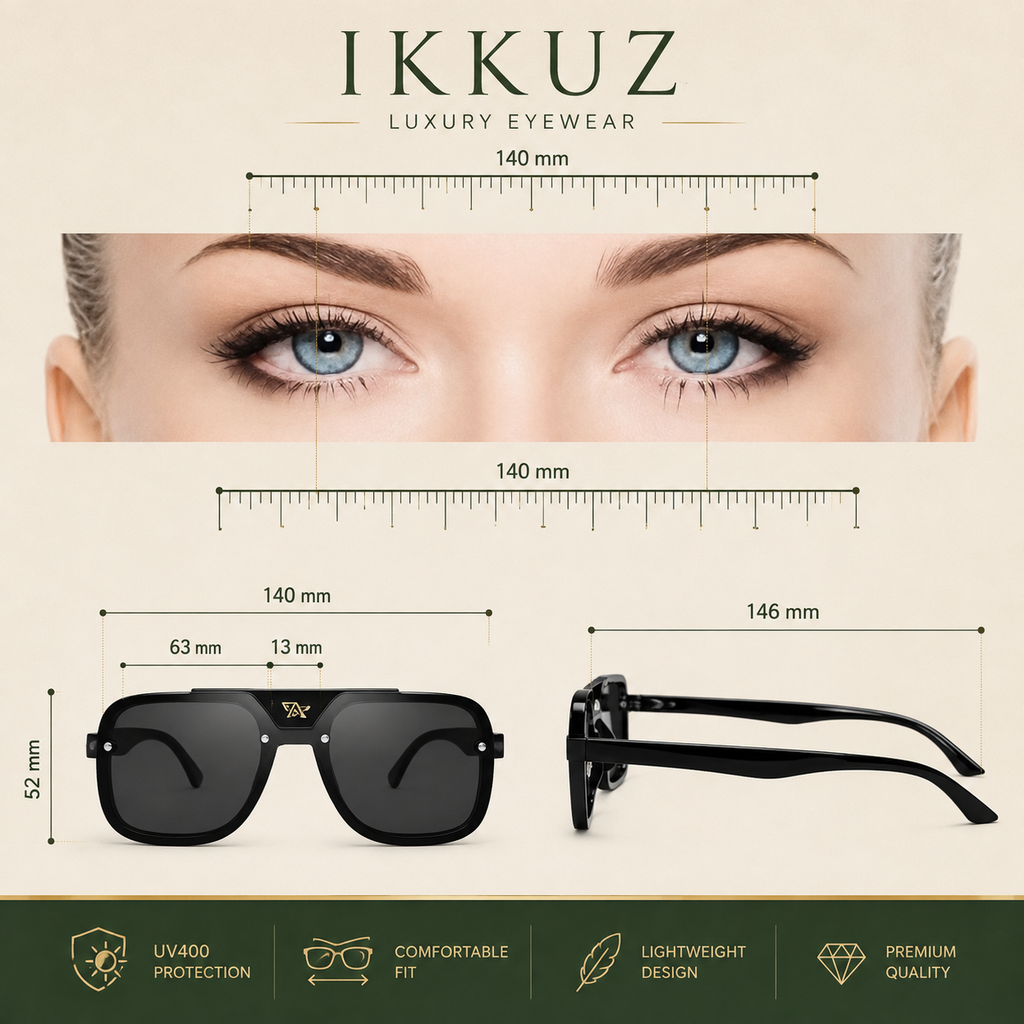 Prestige Square Shield Sunglasses | Premium Black UV400 Eyewear for Men &amp; Women | Luxury Designer Shades