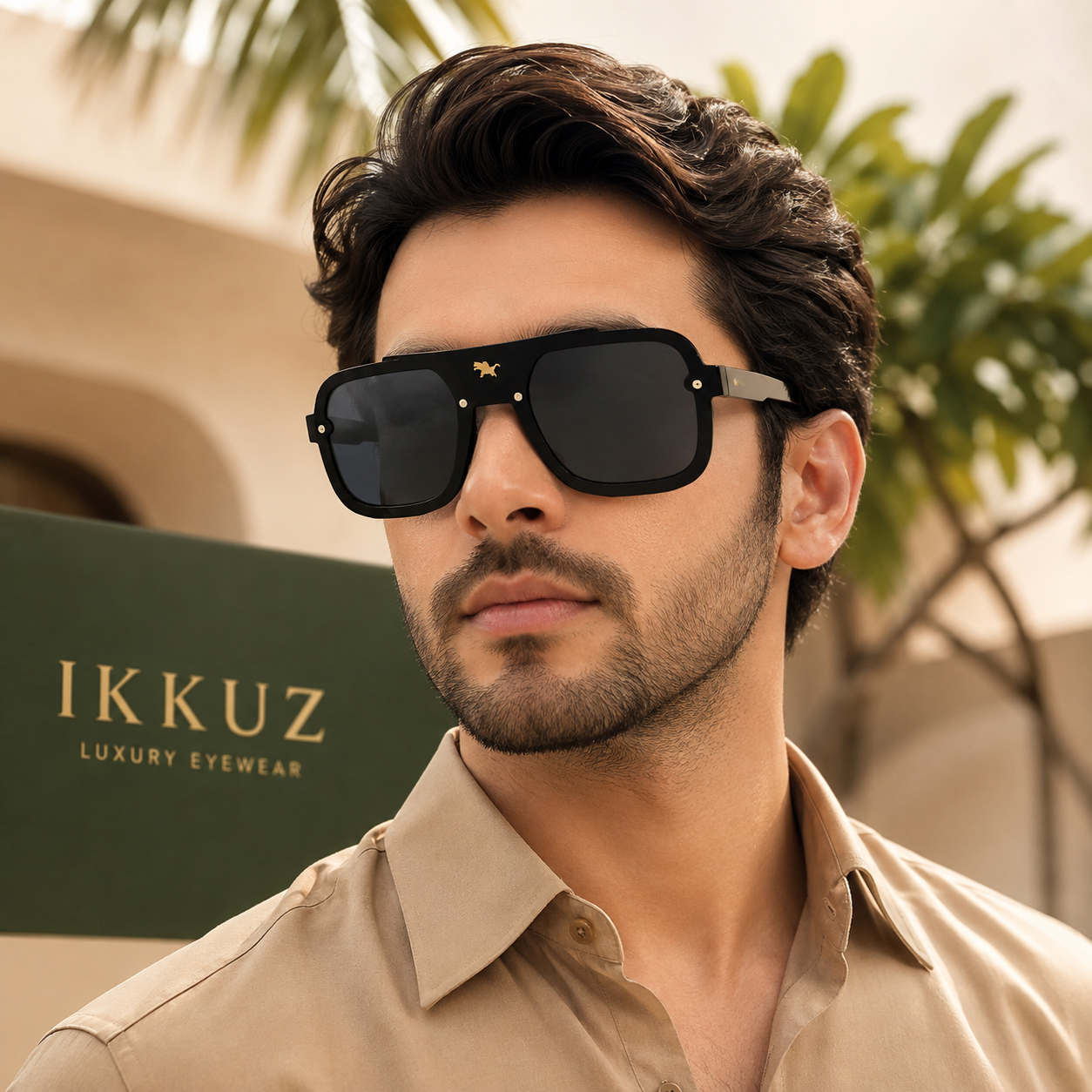 Prestige Square Shield Sunglasses | Premium Black UV400 Eyewear for Men &amp; Women | Luxury Designer Shades