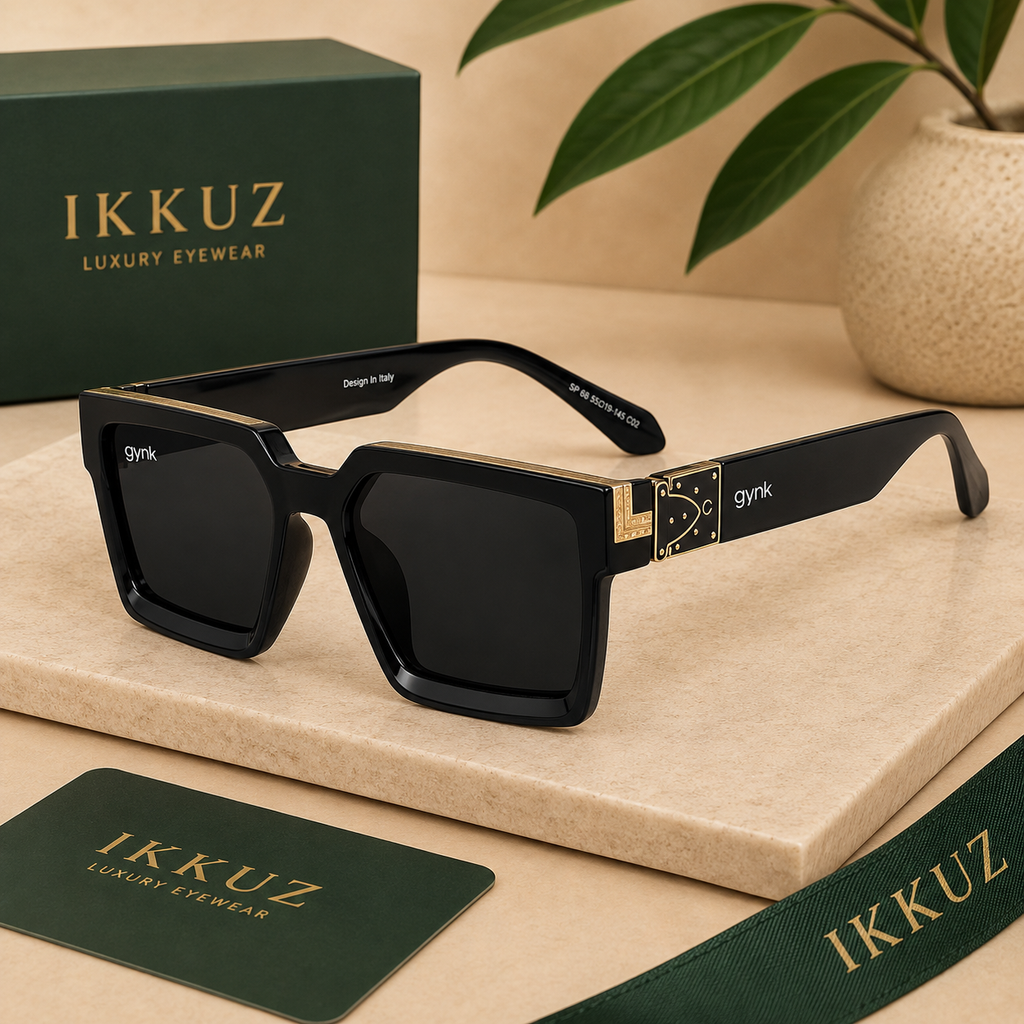 Urban Retro Square UV400 Sunglasses | Premium Black Designer Eyewear for Men &amp; Women