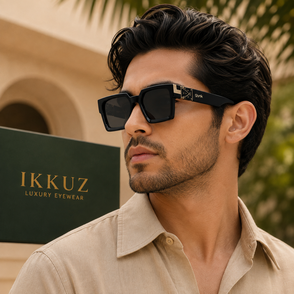 Urban Retro Square UV400 Sunglasses | Premium Black Designer Eyewear for Men &amp; Women