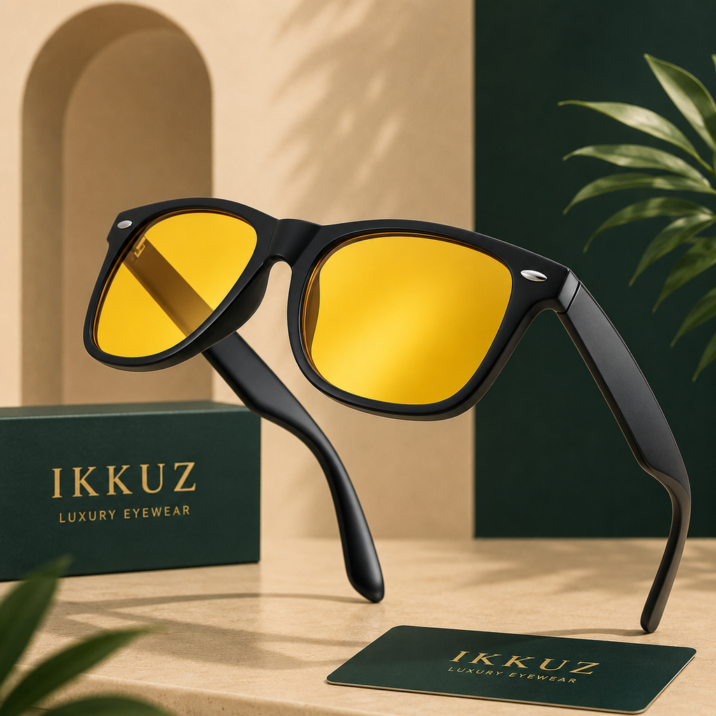 Night Vision UV400 Riding Glasses | TR90 Frame | Yellow Lens Sports Sunglasses for Men &amp; Women | Anti-Glare Driving Eyewear