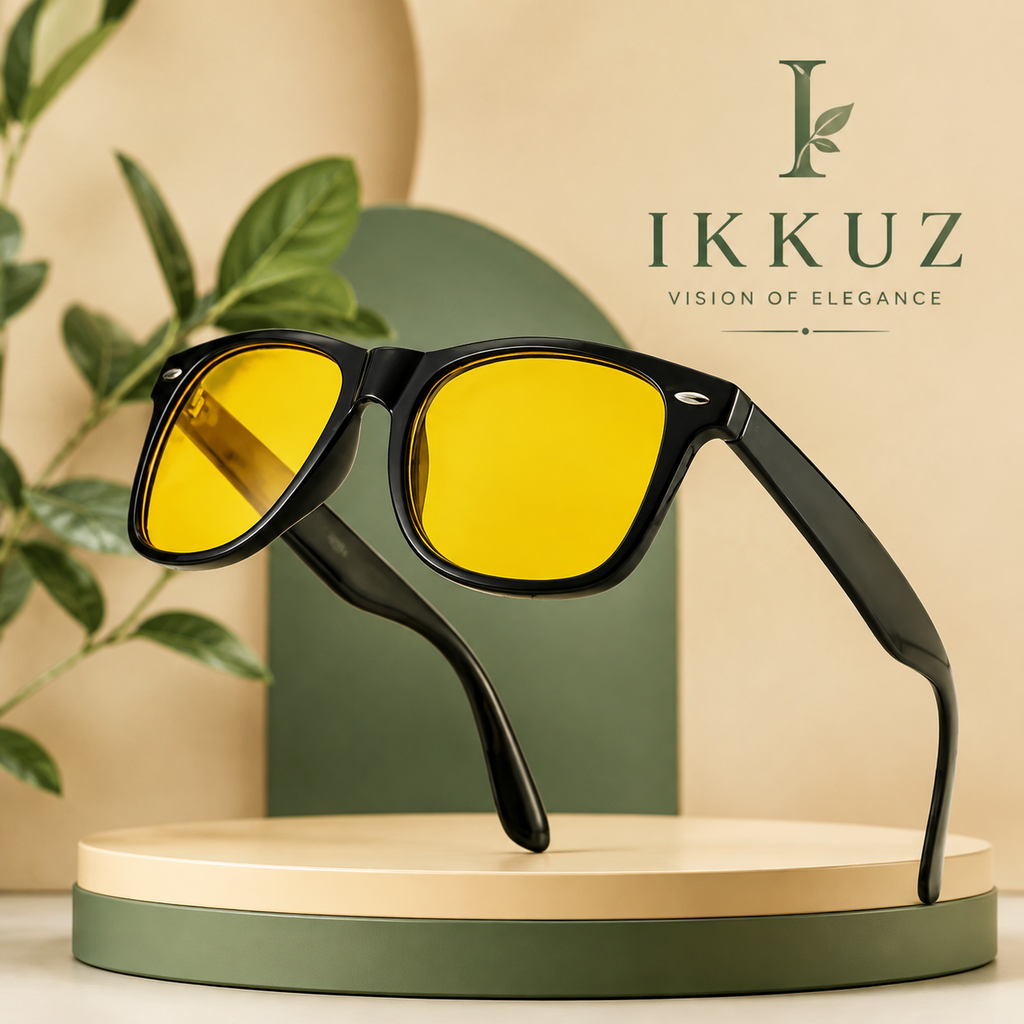 Night Vision UV400 Riding Glasses | TR90 Frame | Yellow Lens Sports Sunglasses for Men &amp; Women | Anti-Glare Driving Eyewear