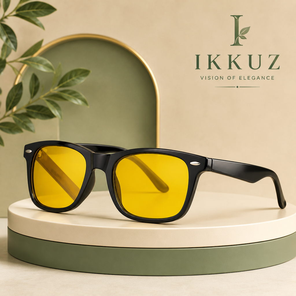 Night Vision UV400 Riding Glasses | TR90 Frame | Yellow Lens Sports Sunglasses for Men &amp; Women | Anti-Glare Driving Eyewear