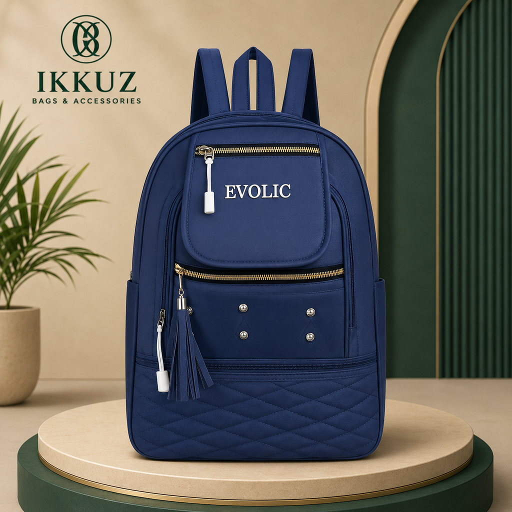 Urban Luxe Quilted PU Leather Backpack for Women | Premium Multi-Compartment Travel &amp; College Bag