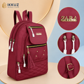 Urban Luxe Quilted PU Leather Backpack for Women | Premium Multi-Compartment Travel &amp; College Bag