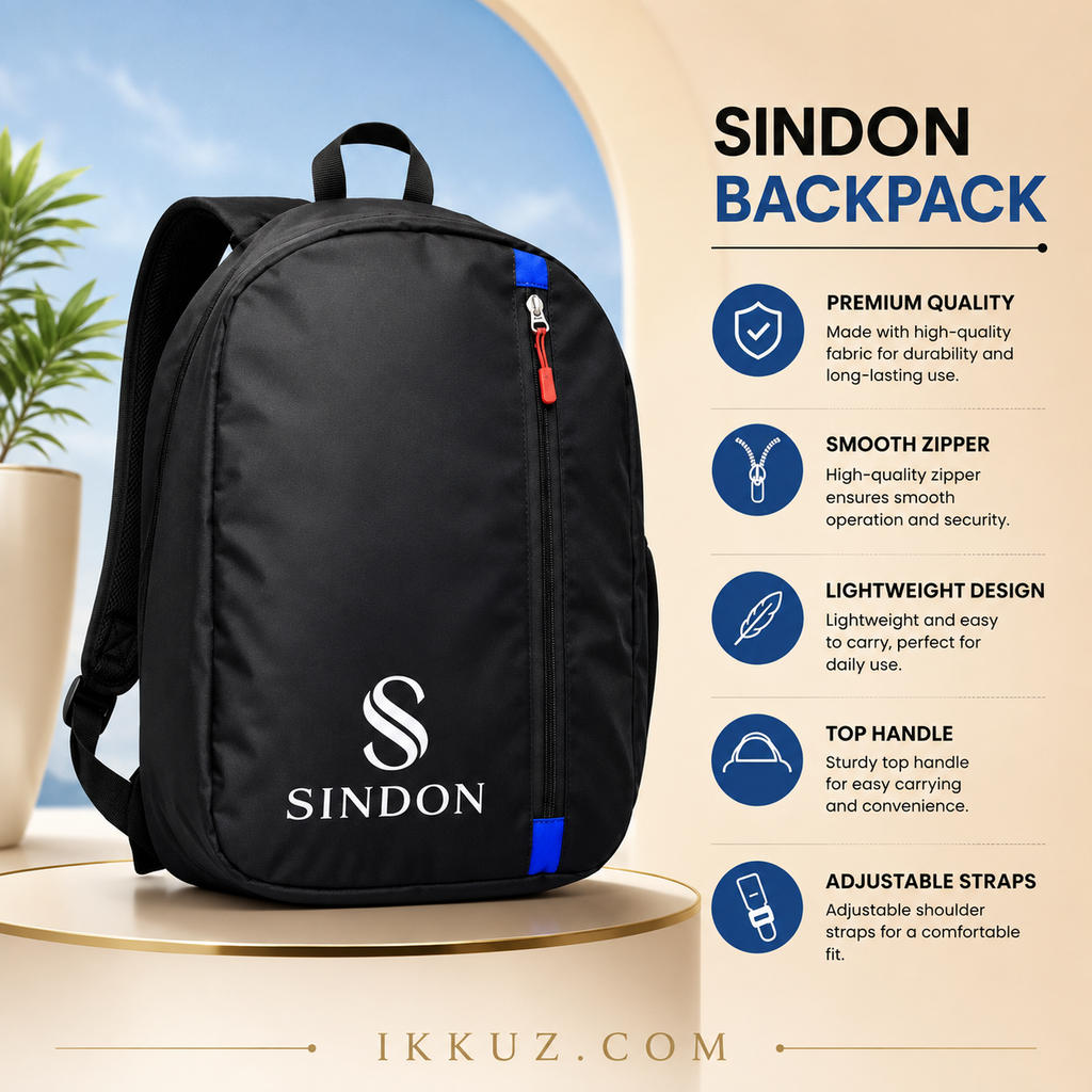 SINDON 25L Water-Resistant Casual Backpack | Lightweight Travel, School &amp; Office Bag | Premium Polyester Multipurpose Daypack for Men &amp; Women
