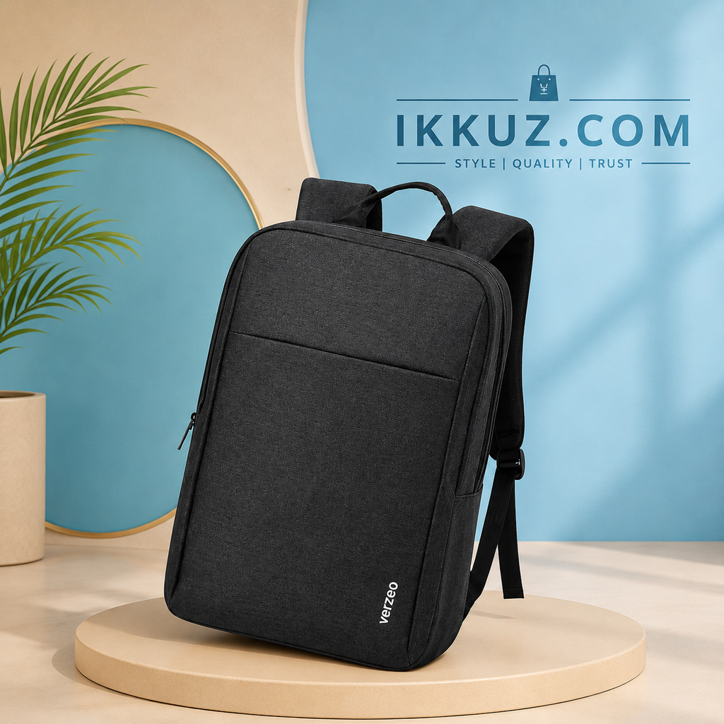 Verzeo 25L Premium PU Laptop Backpack | Water-Resistant Business, College &amp; Travel Backpack | Stylish Multipurpose Bag for Men &amp; Women