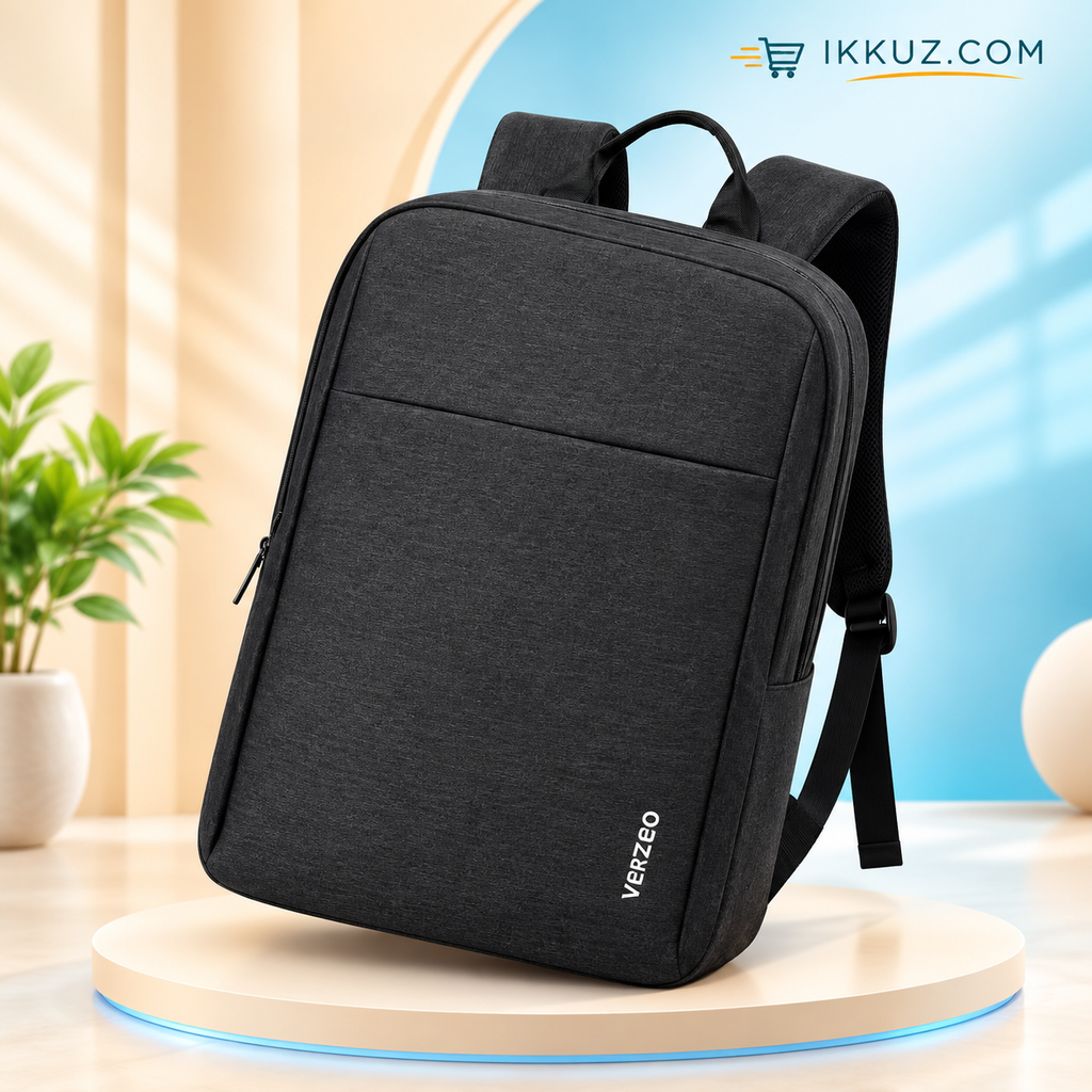 Verzeo 25L Premium PU Laptop Backpack | Water-Resistant Business, College &amp; Travel Backpack | Stylish Multipurpose Bag for Men &amp; Women