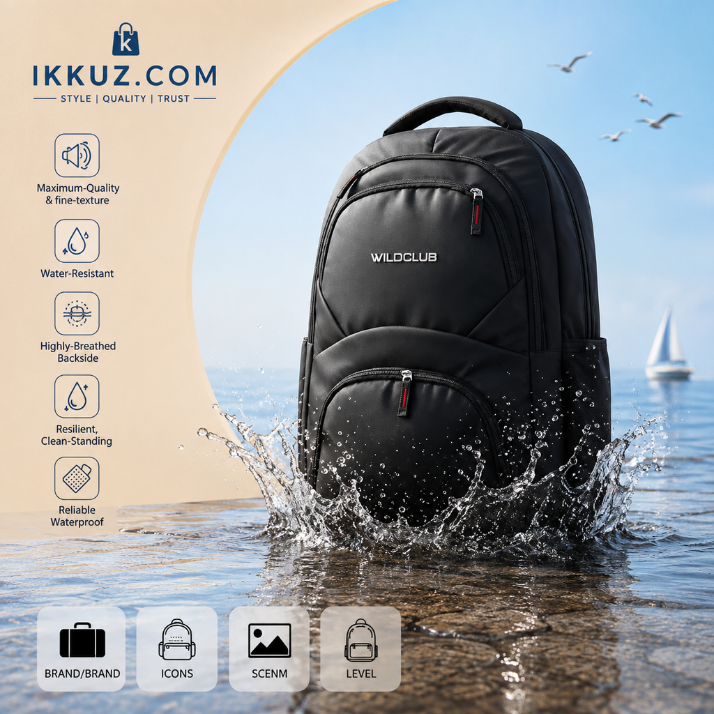 Wildclub UrbanPro 25L Premium Laptop Backpack | Water-Resistant Business, College &amp; Travel Backpack | USB Charging Port | 15.6" Laptop Bag for Men &amp; Women | Black