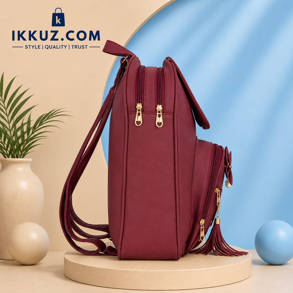 Urban Chic PU Backpack for Women | Stylish Multi-Compartment Travel &amp; College Bag
