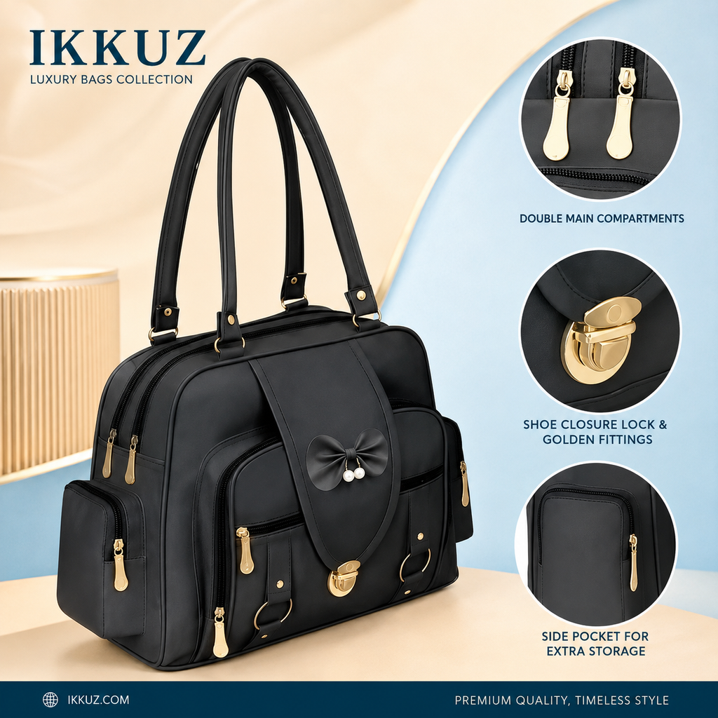 UrbanEase Premium Multi-Compartment PU Handbag