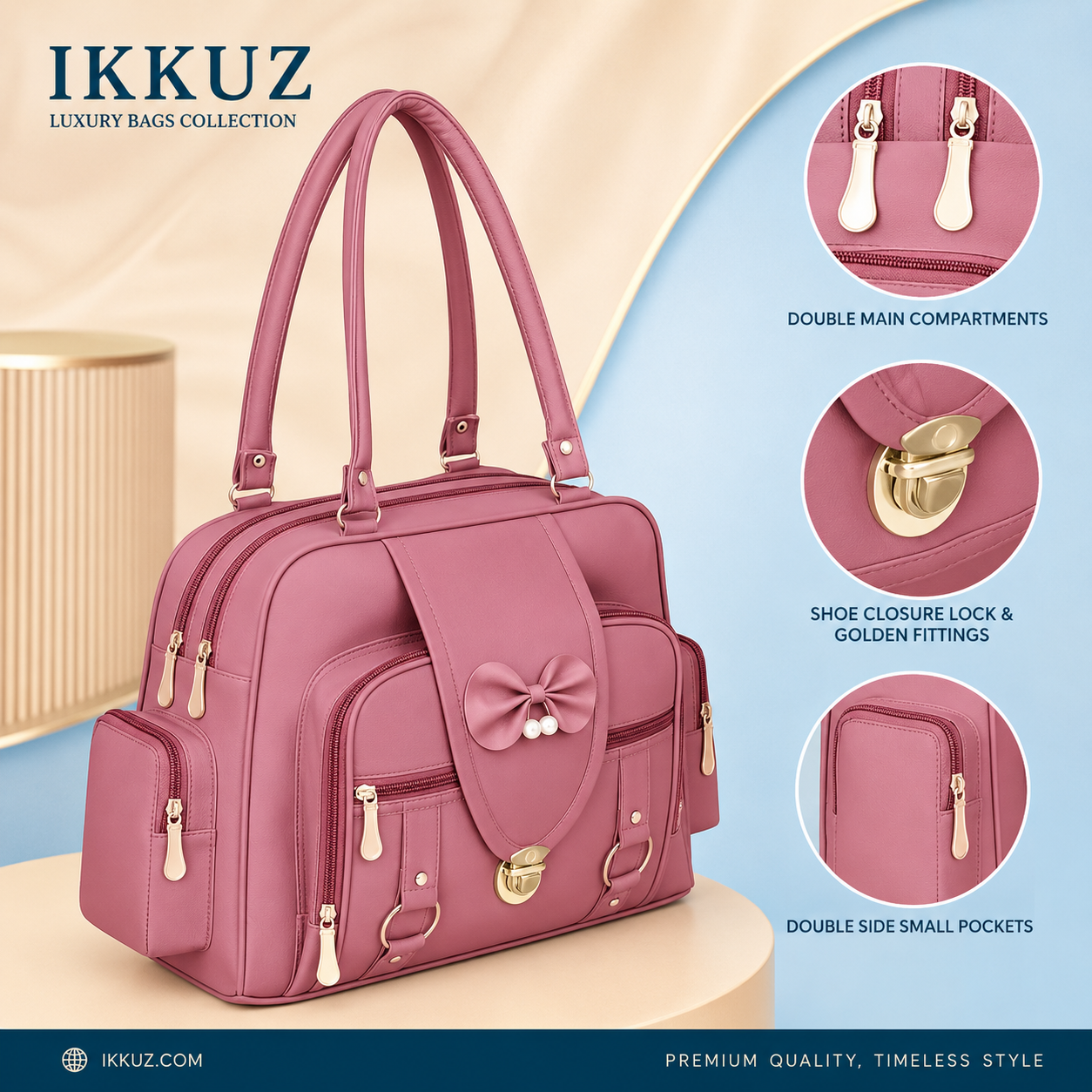 UrbanEase Premium Multi-Compartment PU Handbag