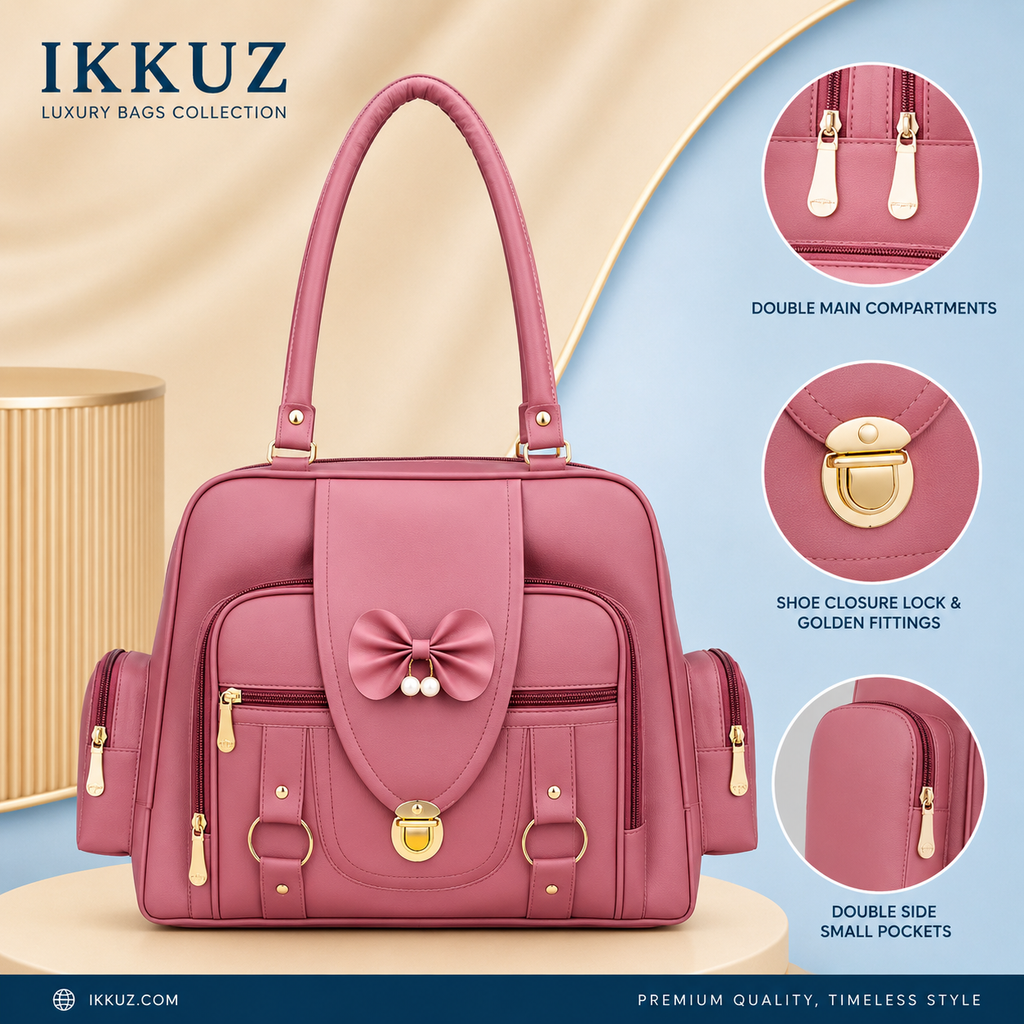 UrbanEase Premium Multi-Compartment PU Handbag