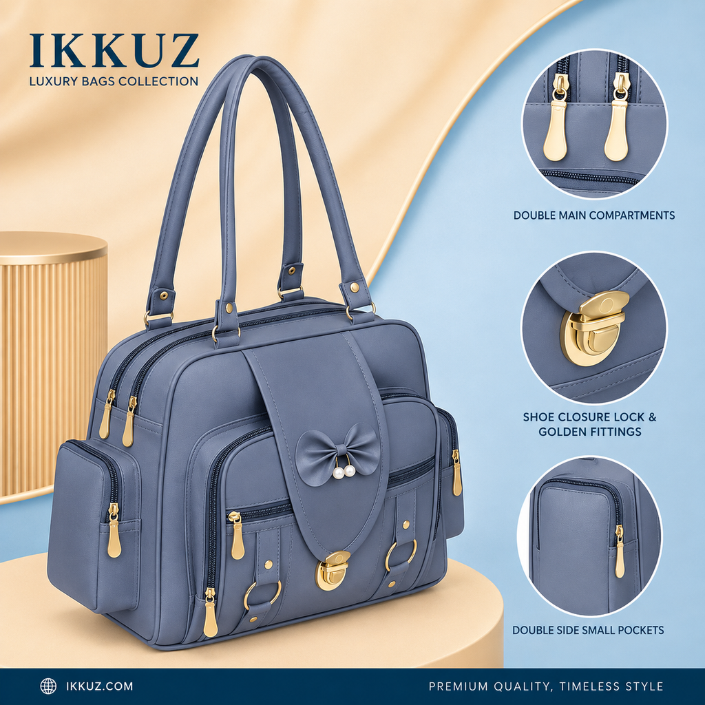 UrbanEase Premium Multi-Compartment PU Handbag