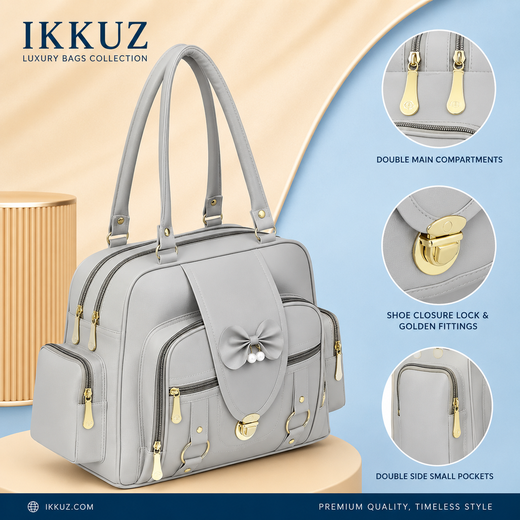 UrbanEase Premium Multi-Compartment PU Handbag
