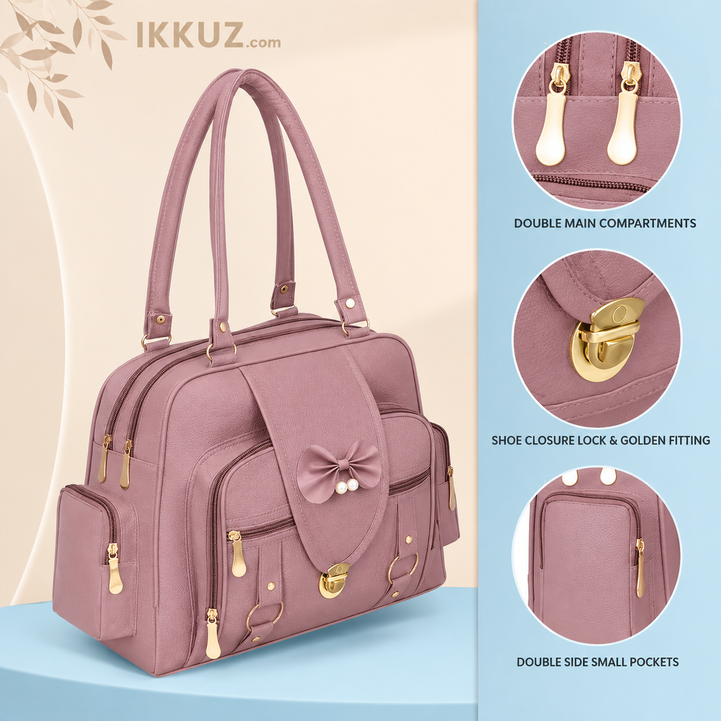 UrbanEase Premium Multi-Compartment PU Handbag