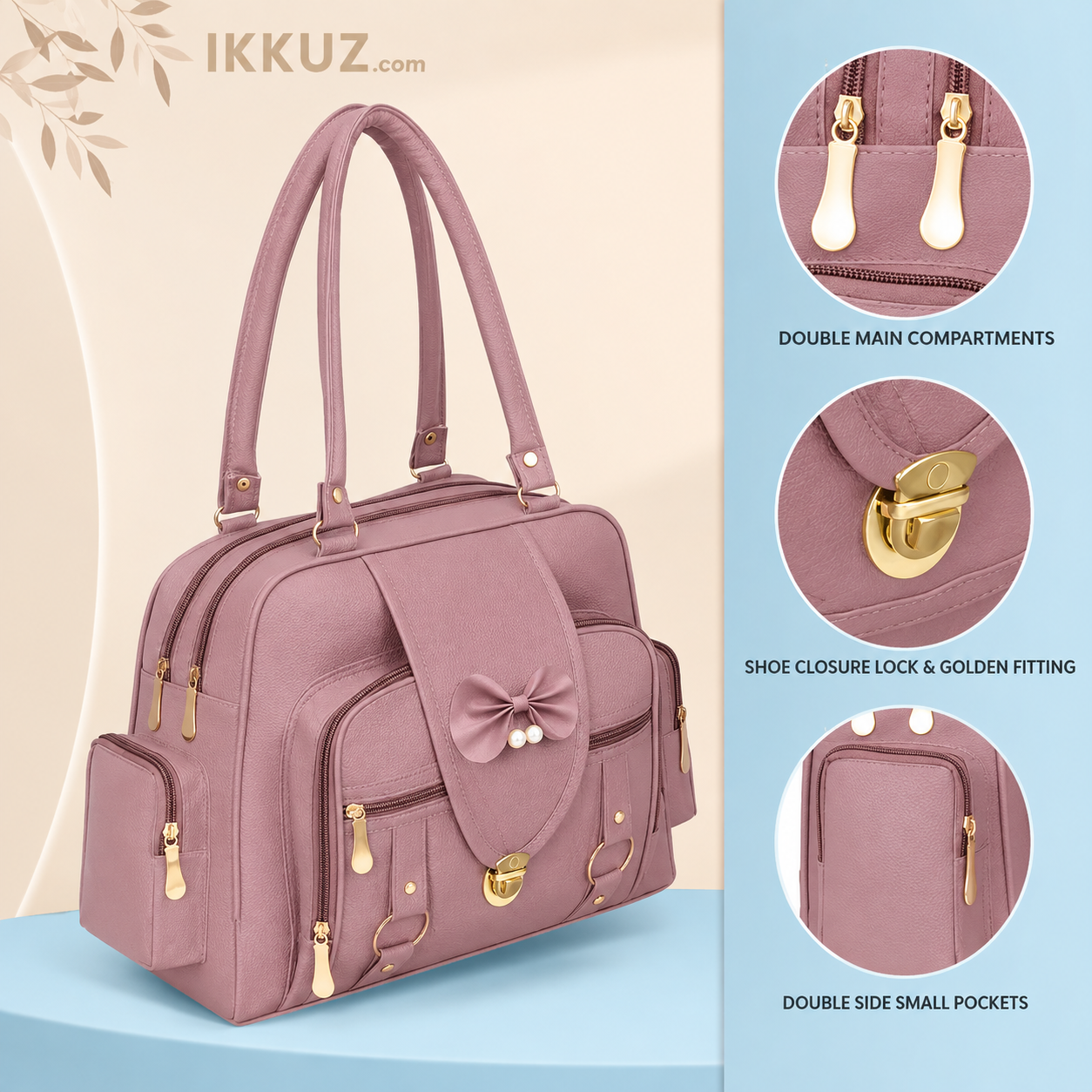 UrbanEase Premium Multi-Compartment PU Handbag