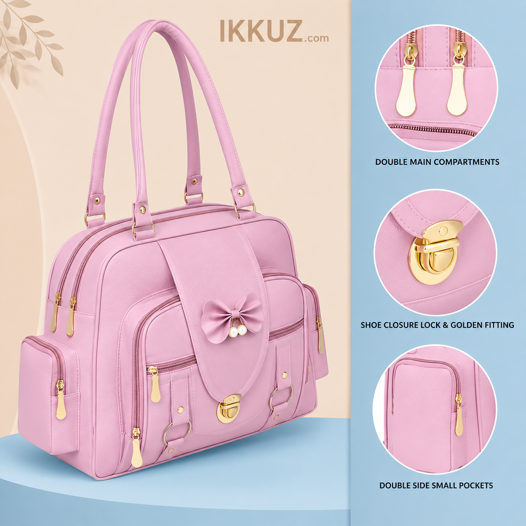 UrbanEase Premium Multi-Compartment PU Handbag