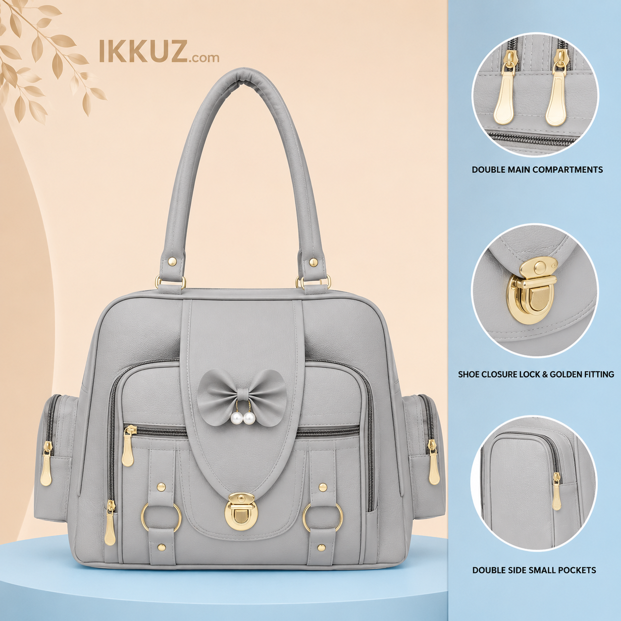 UrbanEase Premium Multi-Compartment PU Handbag