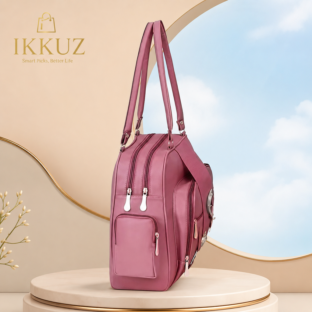 UrbanEase Premium Multi-Compartment PU Handbag