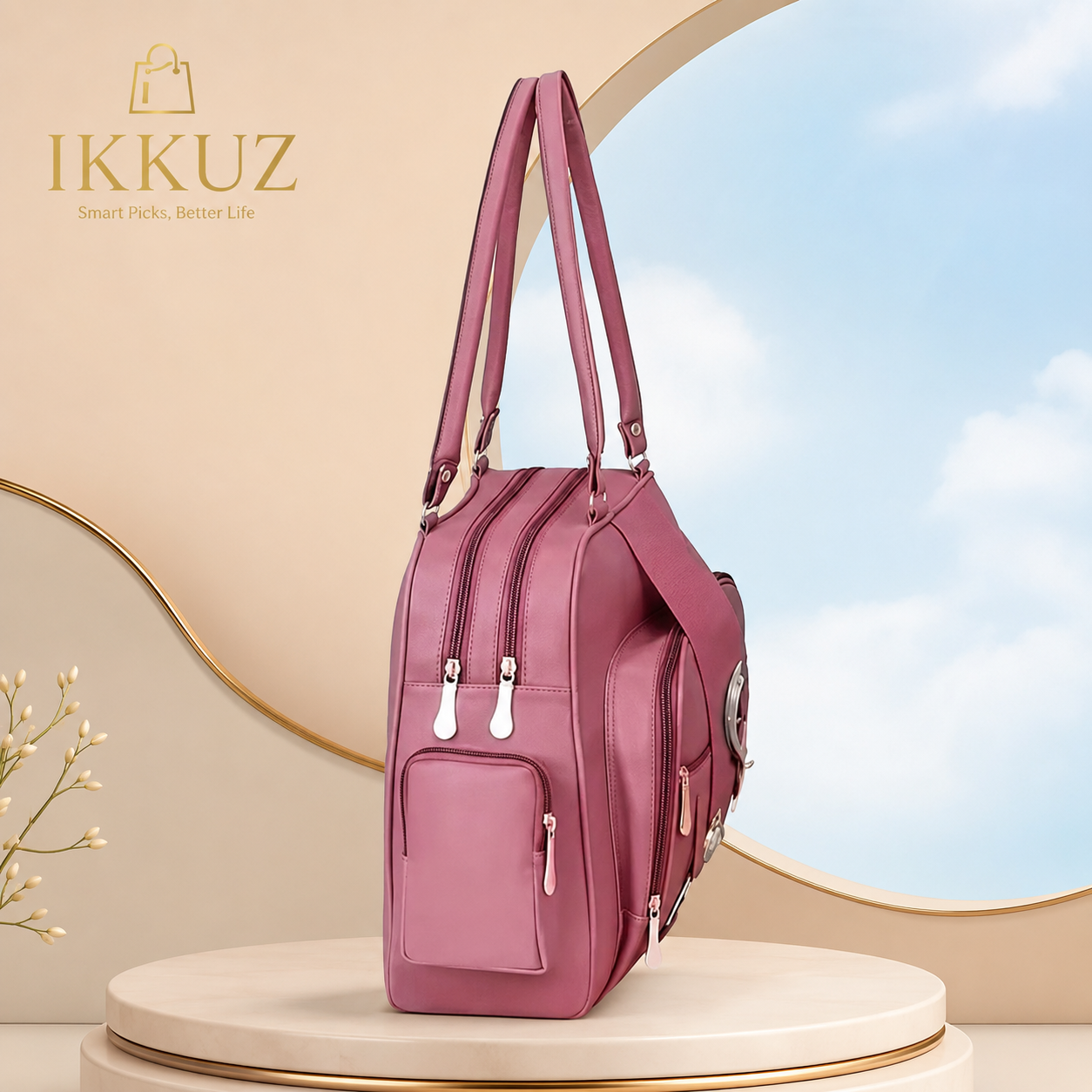 UrbanEase Premium Multi-Compartment PU Handbag