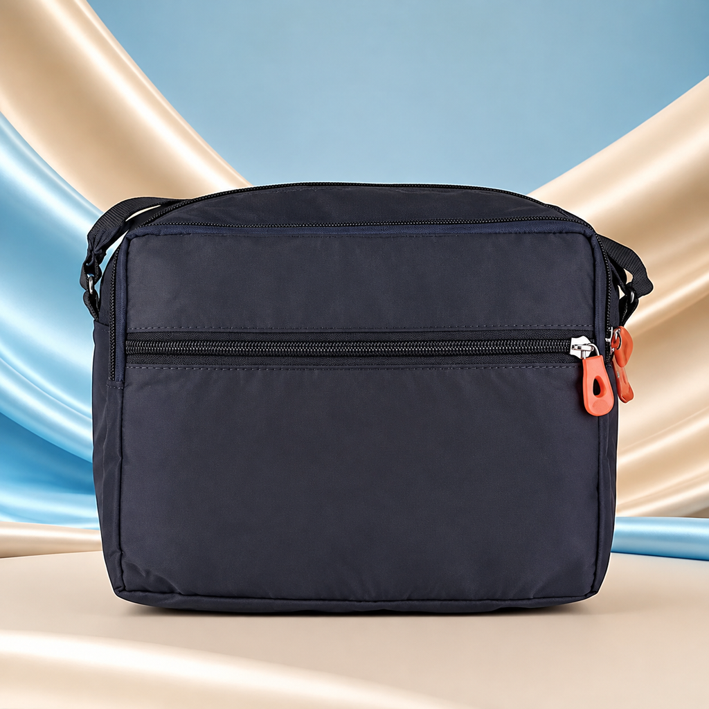 UrbanShield Premium Nylon Sling Bag – Navy Blue