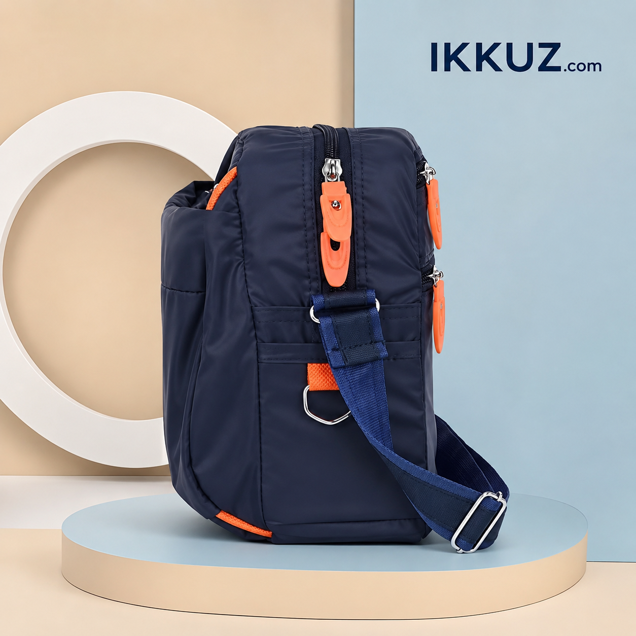 UrbanShield Premium Nylon Sling Bag – Navy Blue