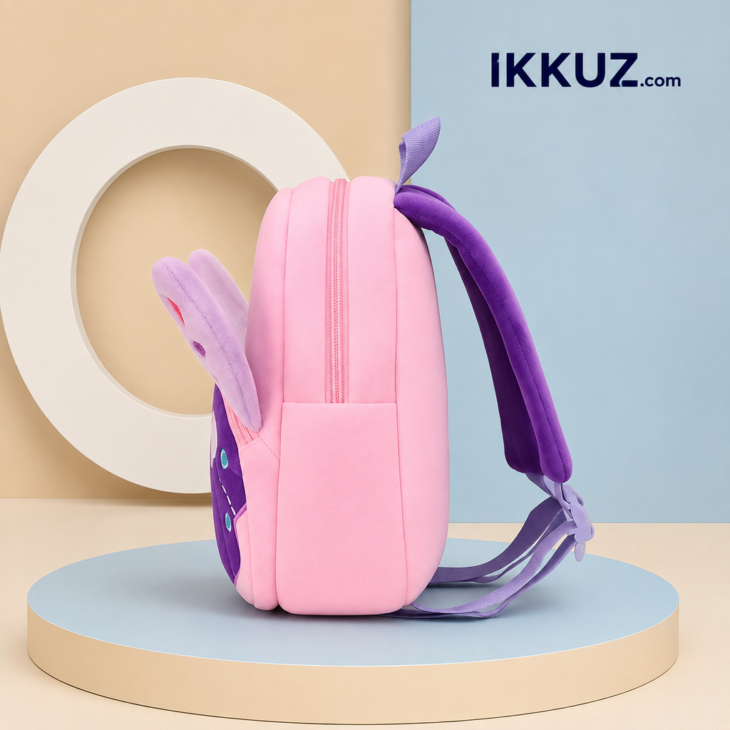 Butterfly Plush Kids Backpack – Premium Preschool School Bag (Pink &amp; Purple)