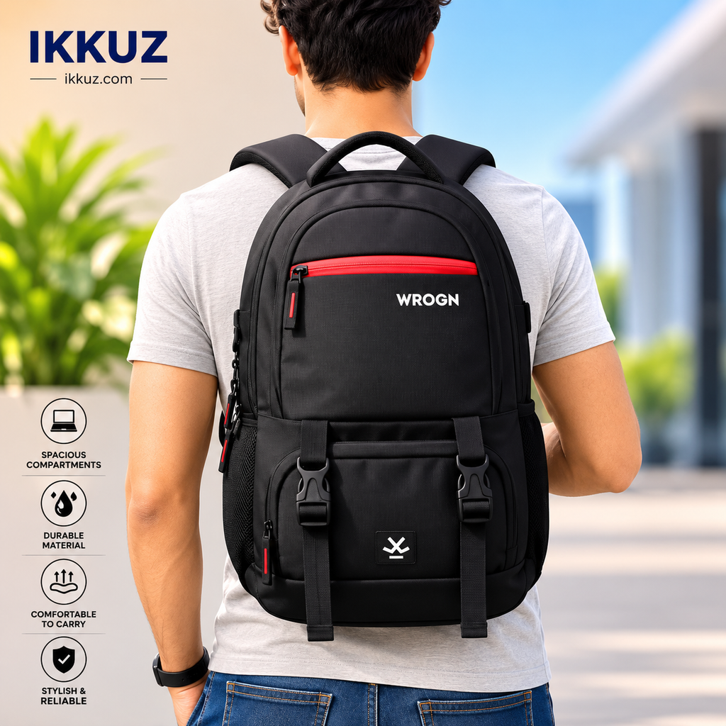 UrbanShield 30L Water-Resistant Laptop Backpack | Premium Travel, Office, College &amp; School Backpack for Men &amp; Women – Black