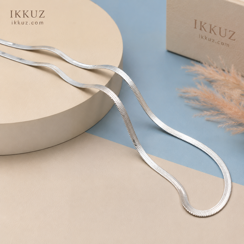 Premium Silver Stainless Steel Snake Chain Necklace | Unisex Minimalist Fashion Chain